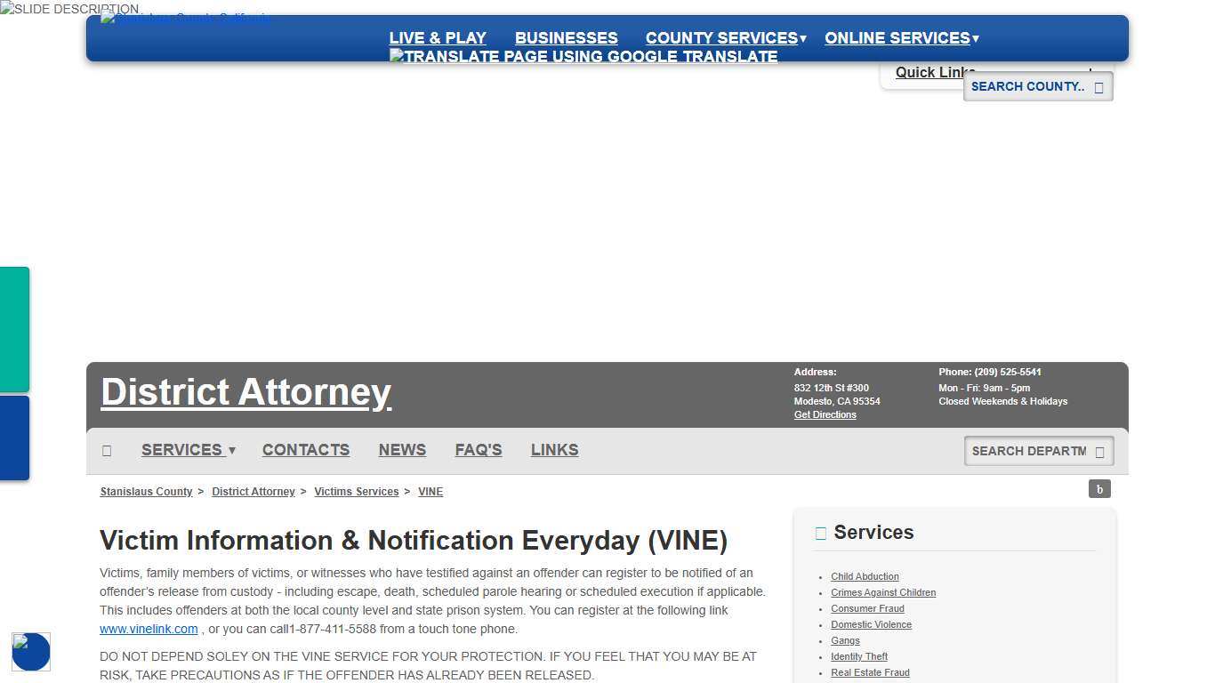 Victim Information & Notification Everyday - Victims Services - District Attorney - Stanislaus County